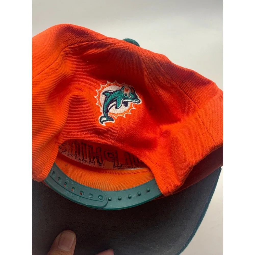 Vintage Miami Dolphins Sports Specialties Snapback Hat Orange Teal NFL 90s Cap